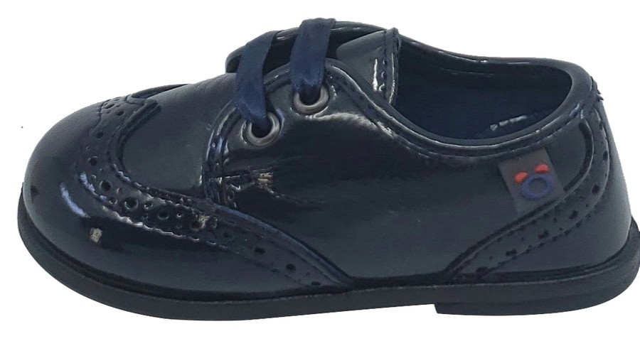 Shoes CONGUITOS Boy'S Casual Shoes | Conguitos Soft Patent Leather Wingtip Navy Toddler Mocassin For Boy'S And Girl'S