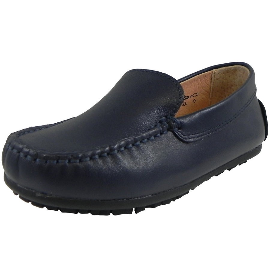 Shoes Umi Boy'S Casual Shoes | Umi Boy'S Saul Leather Classic Slip On Oxford Loafer Shoes Navy