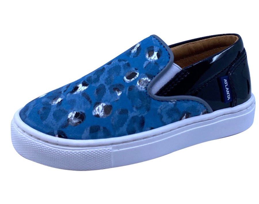 Shoes Atlanta Mocassin Boy'S Casual Shoes | Atlanta Mocassin Girl'S And Boy'S Blue Print Slip-On Sneakers