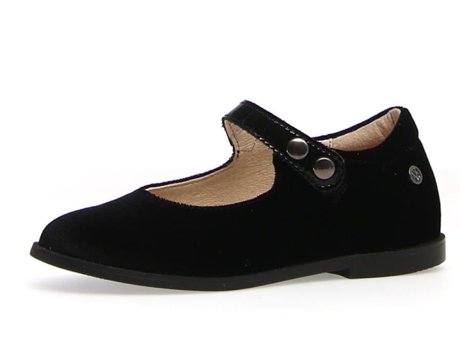 Shoes Naturino Girl'S Dress Shoes | Naturino Girl'S Calen Velvet Flat Shoes - Black