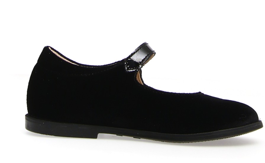 Shoes Naturino Girl'S Dress Shoes | Naturino Girl'S Calen Velvet Flat Shoes - Black