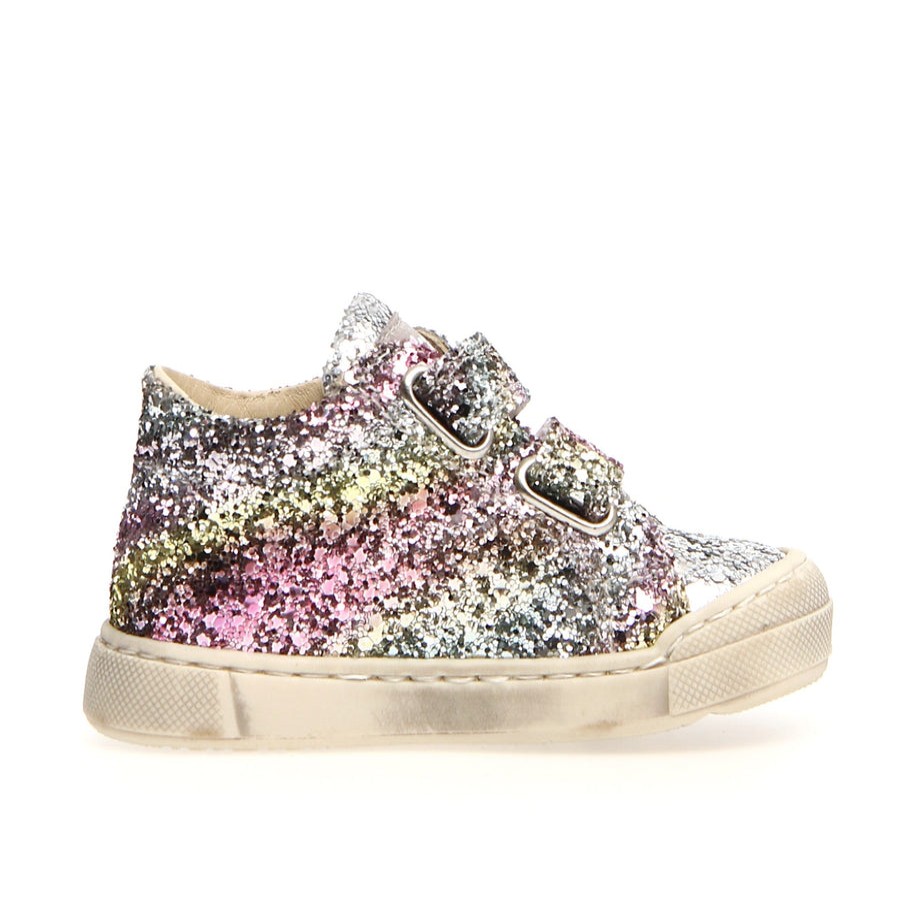 Shoes Naturino Girl'S Casual Shoes | Naturino Falcotto Girl'S Moosy Glitter Shaded Fashion Sneakers, Silver-Multi