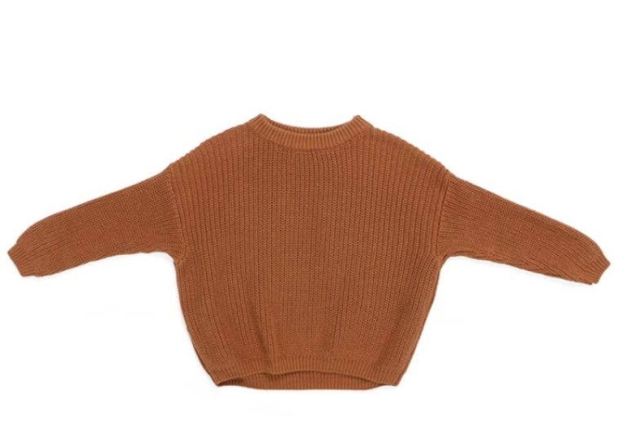 Clothes OMAMImini | Omamimini Oversized Cotton Sweater - Rust