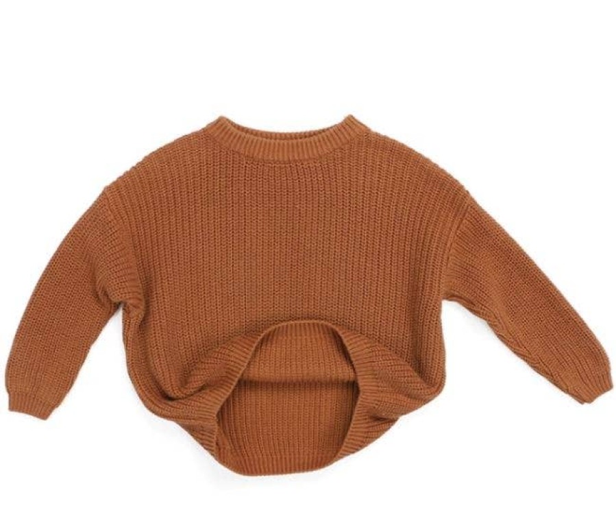 Clothes OMAMImini | Omamimini Oversized Cotton Sweater - Rust