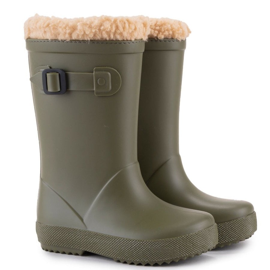 Shoes Igor Girl'S Boots | Igor Boy'S & Girl'S Splash Euri Borreguito Lined Rain Boots, Kaki