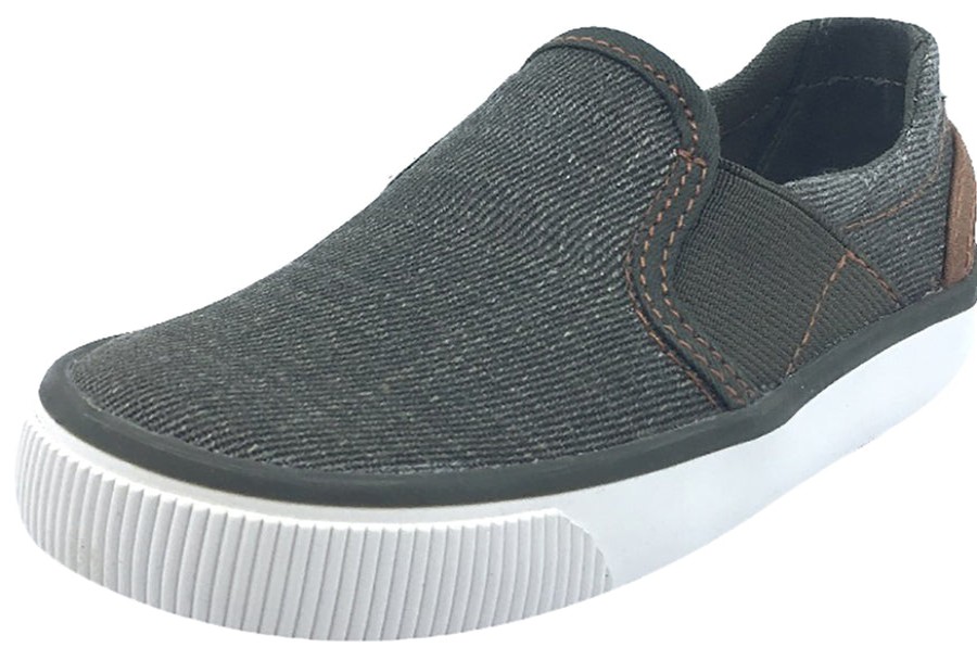 Shoes Geox Boy'S Casual Shoes | Geox Boy'S And Girl'S Kilwi Military Green And Brown Canvas Slip-On Sneaker