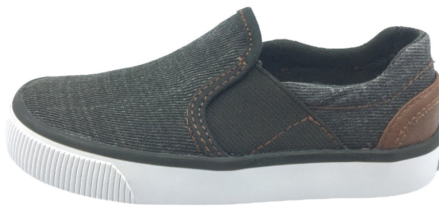 Shoes Geox Boy'S Casual Shoes | Geox Boy'S And Girl'S Kilwi Military Green And Brown Canvas Slip-On Sneaker