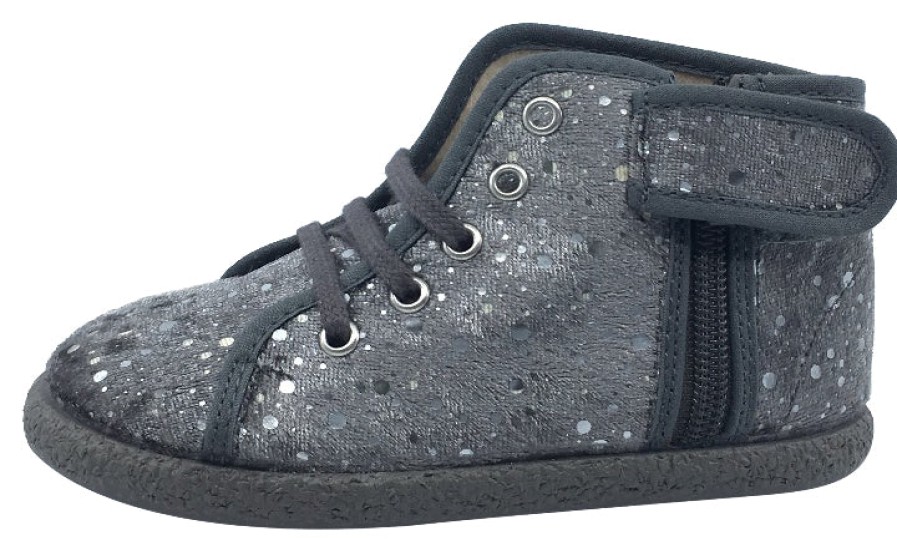 Shoes ChildrenChic Boy'S Casual Shoes | Childrenchic Boy'S And Girl'S Side-Zip Chukka Boot, Grey Silver Bubble Velvet