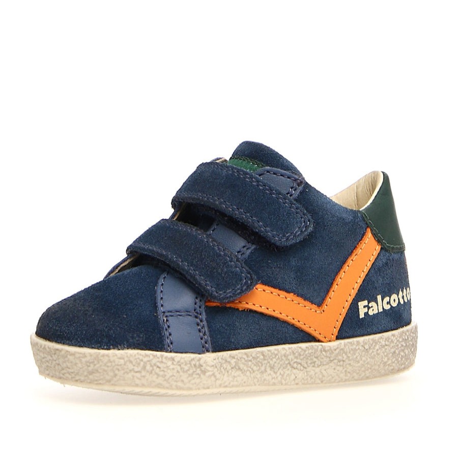 Shoes Naturino Girl'S Casual Shoes | Naturino Falcotto Boy'S Panki Sneakers, Indigo/Orange