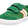 Shoes Geox Boy'S Casual Shoes | Geox Respira Boy'S Suede And Canvas Double Hook And Loop Skater Sneaker Shoes, Green/Orange