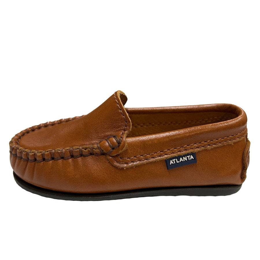 Shoes Atlanta Mocassin Girl'S Dress Shoes | Atlanta Mocassin Boy'S And Girl'S Plain Vamp Leather Loafers, Tawny Sierra Antik