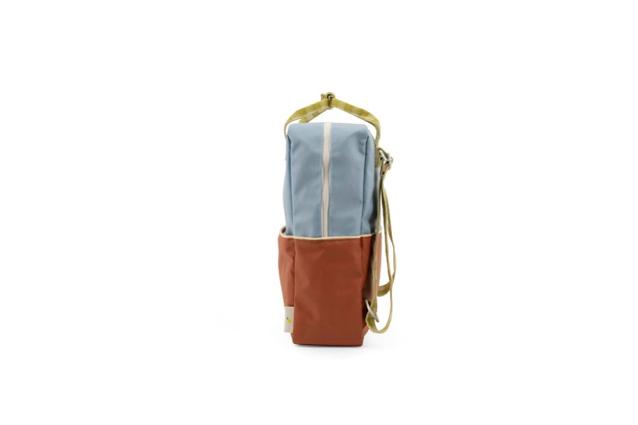 Accessories Sticky Lemon | Sticky Lemon Colourblocking Large Backpack, Blueberry/Willow Brown/Pear Green