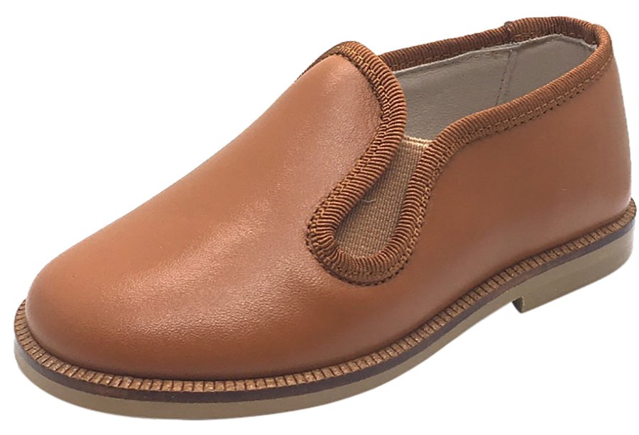 Shoes Hoo Shoes Boy'S Casual Shoes | Hoo Shoes Boy'S Tan Smooth Leather Smoking Loafer Flats