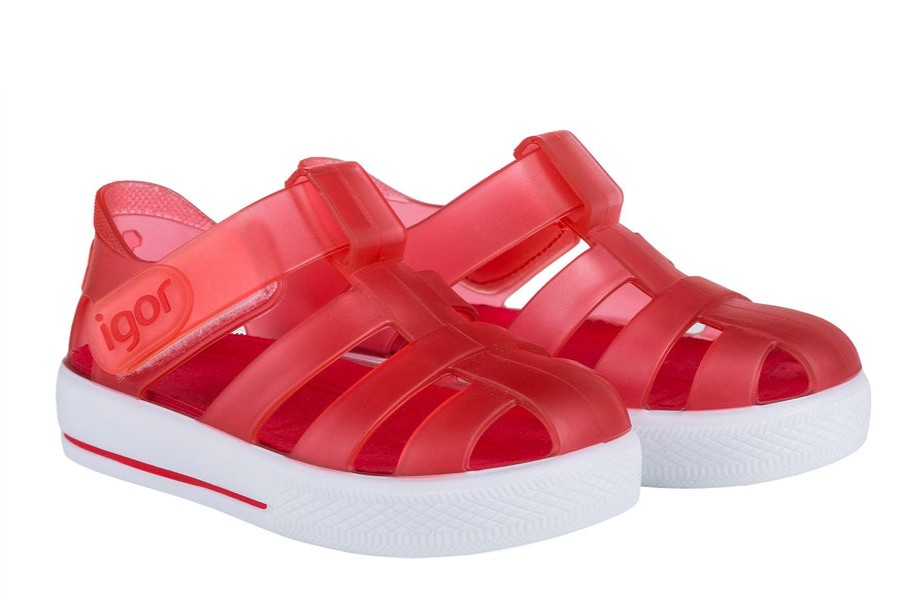 Shoes Igor Girl'S Sandals | Igor S10171 Girl'S Star Sandal - Transparent Rojo