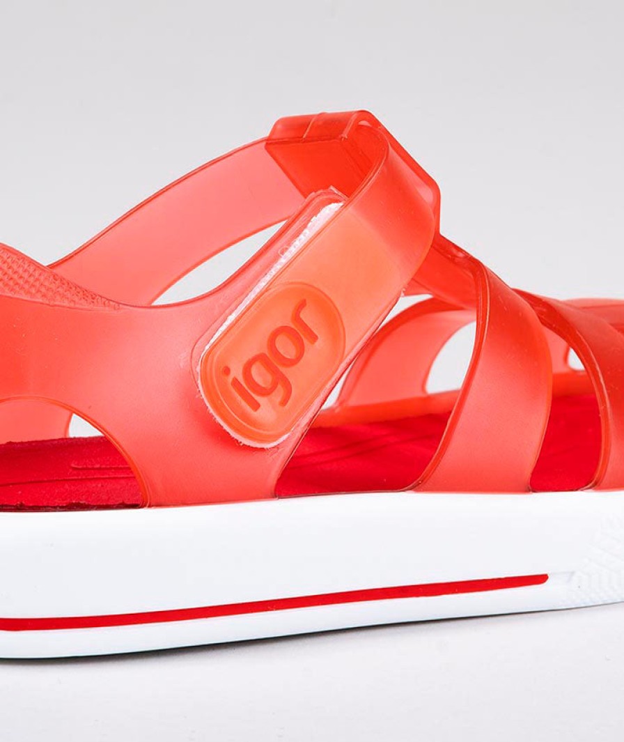 Shoes Igor Girl'S Sandals | Igor S10171 Girl'S Star Sandal - Transparent Rojo