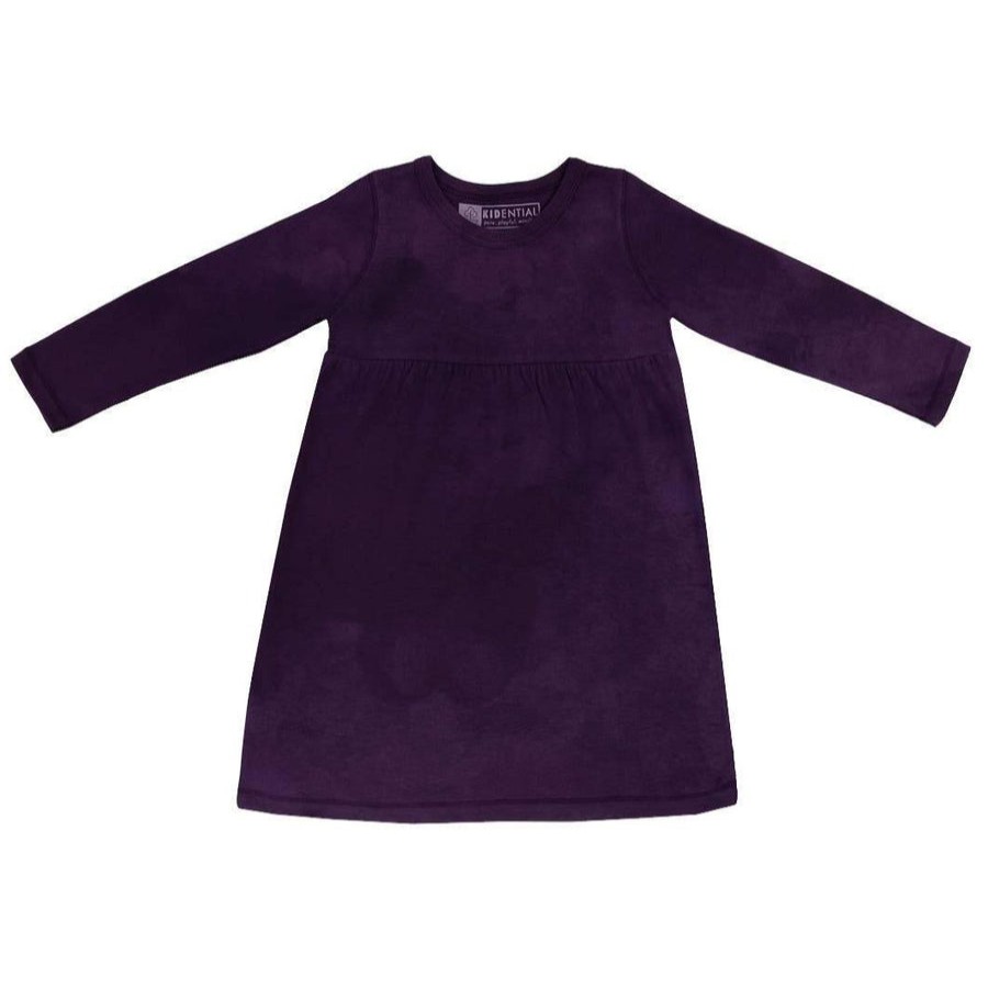 Clothes Kidential | Kidential Natural Dye Long Sleeve Knit Dress, Eggplant