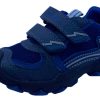 Shoes Geox Boy'S Casual Shoes | Geox Respira Boy'S J Buller Double Hook And Loop Sneaker Shoes, Navy/Grey