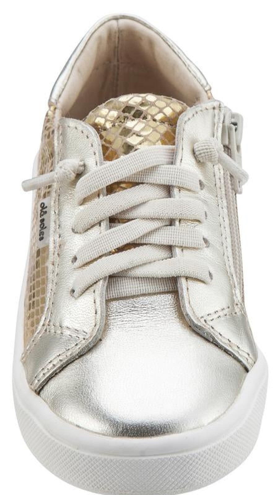 Shoes Old Soles Boy'S Casual Shoes | Old Soles Boy'S & Girl'S 6030 Thor Runner Gold Snake And Metallic Gold Dual Color Leather With Faux Laces And Side Zipper Sneaker Shoe