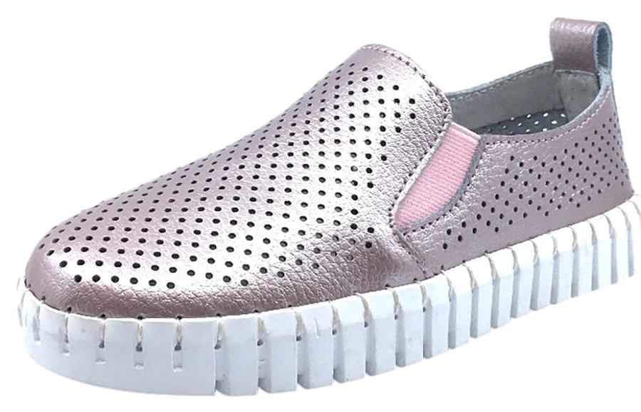 Shoes My Brooklyn Girl'S Casual Shoes | My Brooklyn Girl'S Metallic Pink Leather Coney Island Sneaker