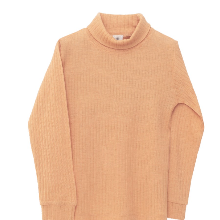 Clothes Organic By Feldman | Organic By Feldman Play Of Colors Long Sleeve Turtleneck Shirt - Ochre