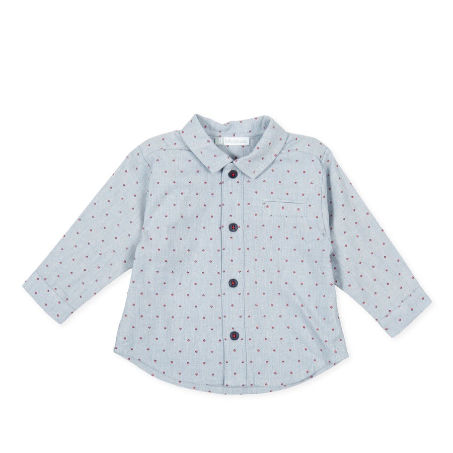 Clothes Tutto Piccolo | Tutto Piccolo 9015 Camisa Viyella Shirt - Indigo