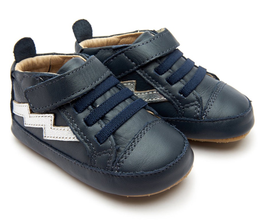 Shoes Old Soles Girl'S Casual Shoes | Old Soles Boy'S & Girl'S 0052R Bolted Baby Sneakers - Navy/Silver