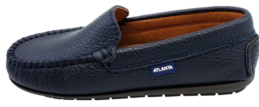 Shoes Atlanta Mocassin Girl'S Dress Shoes | Atlanta Mocassin Boy'S And Girl'S Pebbled Leather Loafers, Navy Blue