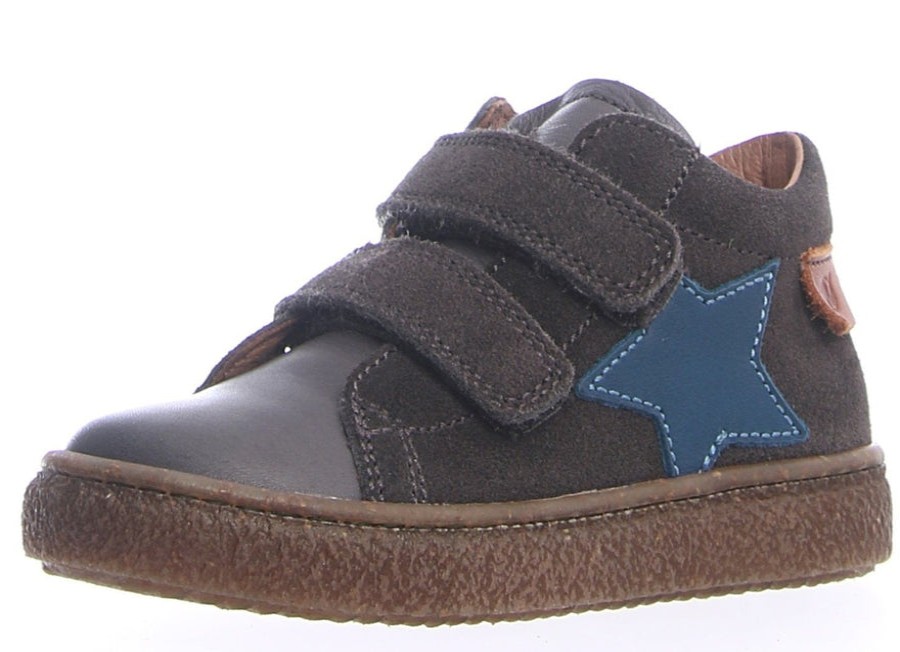 Shoes Naturino Boy'S Casual Shoes | Naturino Boy'S Albus Star Vl Nappa/Velour Spazz. Sneaker Shoes - Antracite/Storm