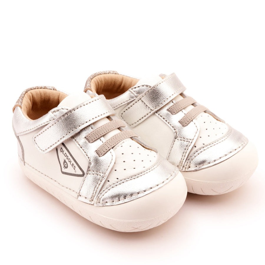 Shoes Old Soles Girl'S Casual Shoes | Old Soles Boy'S & Girl'S 4094 Badge Pave Casual Shoes - Snow / Silver / Glam Argent