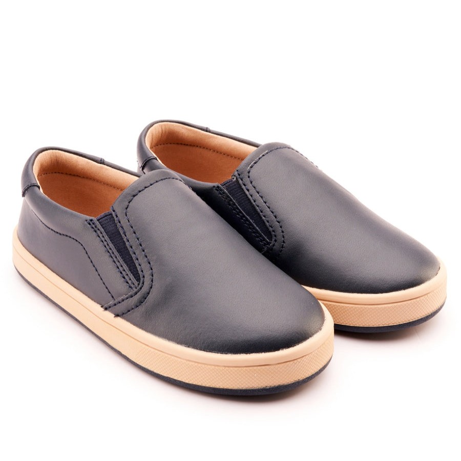 Shoes Old Soles Girl'S Casual Shoes | Old Soles Boy'S And Girl'S 1005 Hoff Leather Loafer Slip-On Shoes - Navy/Natural