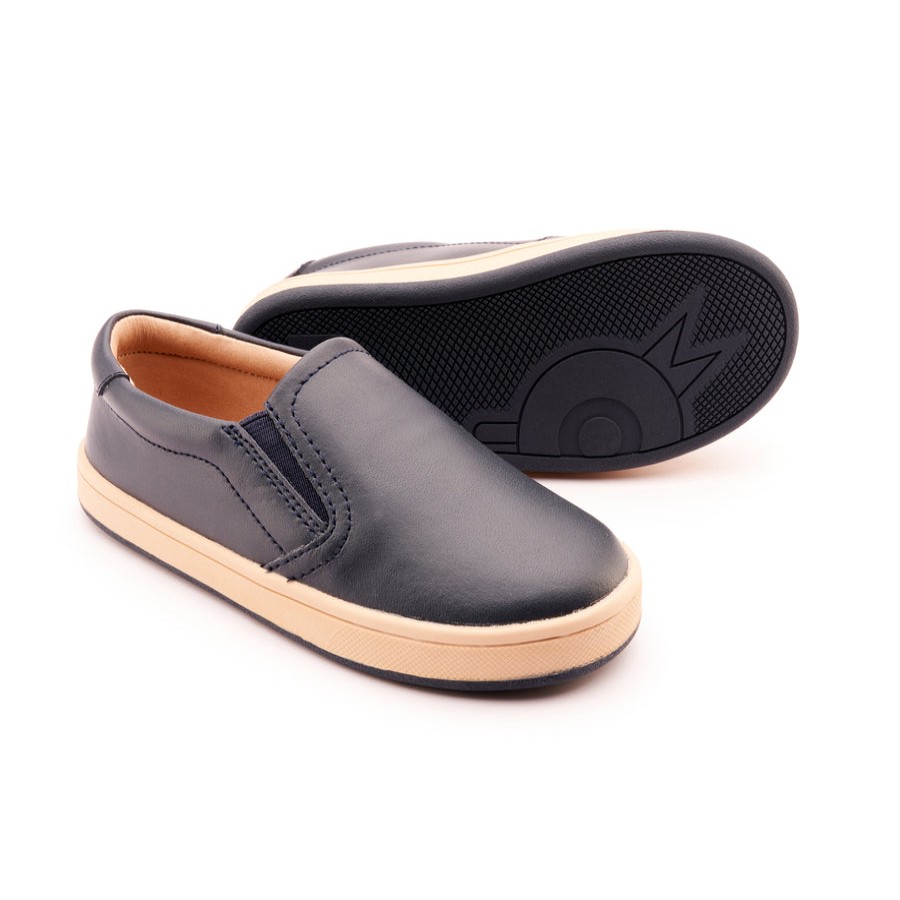 Shoes Old Soles Girl'S Casual Shoes | Old Soles Boy'S And Girl'S 1005 Hoff Leather Loafer Slip-On Shoes - Navy/Natural