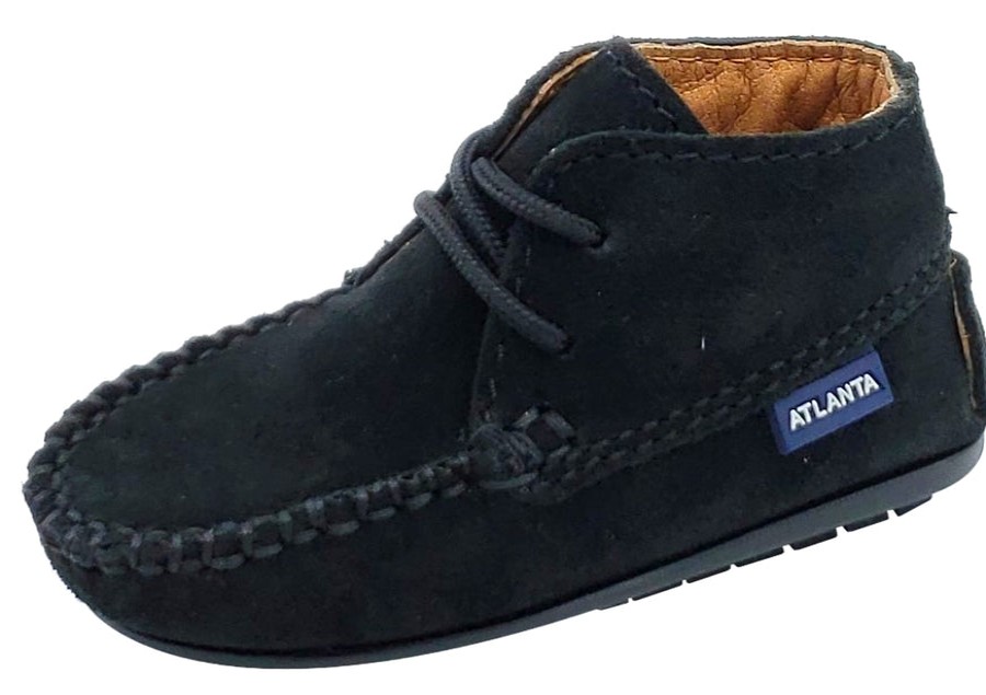 Shoes Atlanta Mocassin Boy'S Casual Shoes | Atlanta Mocassin Girl'S And Boy'S Suede Booties, Black