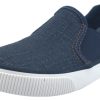 Shoes Geox Boy'S Casual Shoes | Geox Boy'S And Girl'S Kilwi Denim And Brown Canvas Slip-On Sneaker