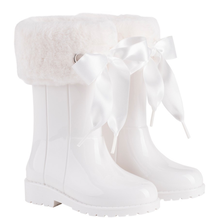 Shoes Igor Girl'S Boots | Igor Girl'S Campera Charol Soft Boots, Blanco