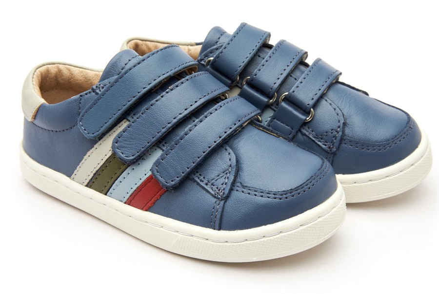 Shoes Old Soles Boy'S Casual Shoes | Old Soles Boy'S 6127 Sneaky Markert Leather Sneakers - Petrol/Gris/Militare/Dusty Blue/Red