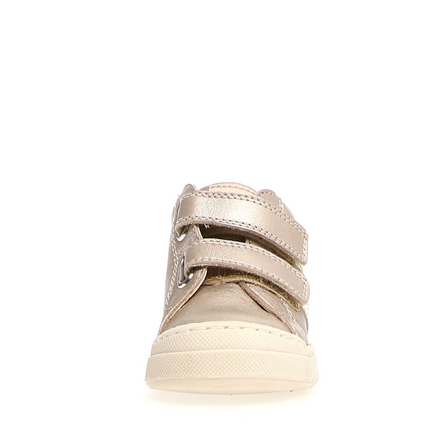 Shoes Naturino Girl'S Casual Shoes | Naturino Falcotto Girl'S Gazer Vl Sneakers, Metallic Pebbled/Calf Cipria