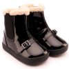 Shoes Old Soles Girl'S Dress Shoes | Old Soles Girl'S 378 Buckle My Boot Booties - Black Patent