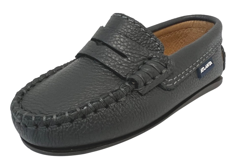 Shoes Atlanta Mocassin Girl'S Dress Shoes | Atlanta Mocassin Boy'S And Girl'S Pebbled Leather Loafers, Grey