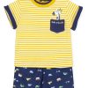 Clothes Tutto Piccolo | Tutto Piccolo Short Set - Yellow/Navy