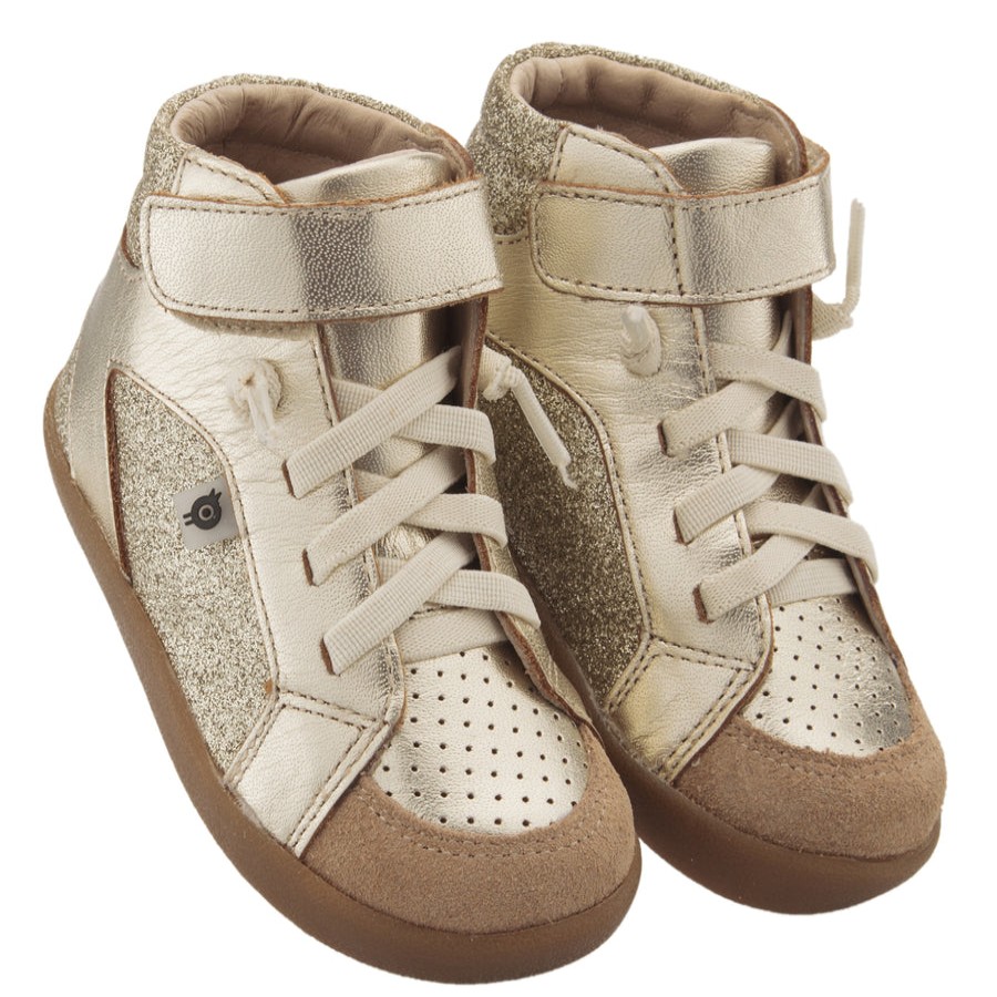 Shoes Old Soles Boy'S Casual Shoes | Old Soles Girl'S & Boy'S 5061 Sprite High Top Leather Sneakers - Gold/Glam Gold/Natural Suede