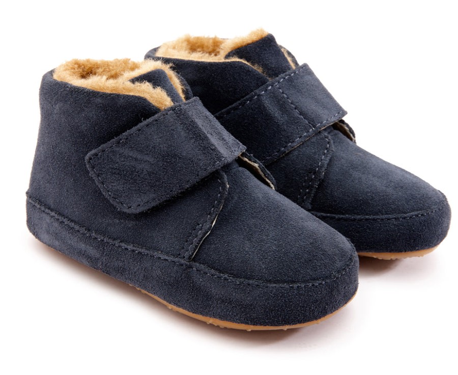 Shoes Old Soles Boy'S Casual Shoes | Old Soles Boy'S & Girl'S 0044R Shloofy Sneaker Booties - Navy Suede