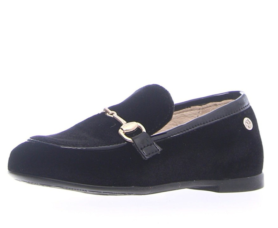 Shoes Naturino Girl'S Dress Shoes | Naturino Boy'S & Girl'S Sirinos Velvet Lacca Slip On Shoes - Nero