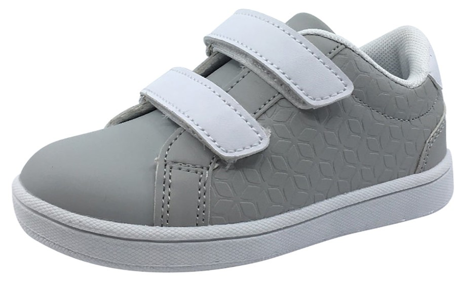 Shoes My Brooklyn Girl'S Casual Shoes | My Brooklyn The Original Boy'S And Girl'S Sneaker In Grey With White Double Straps