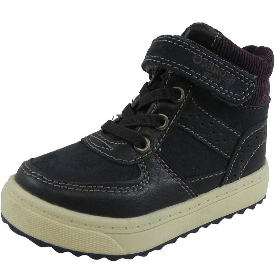 Shoes OshKosh B'Gosh Boy'S Casual Shoes | Oshkosh Boy'S Corduroy Stretch Laces Hook And Loop High Top Shoes Navy