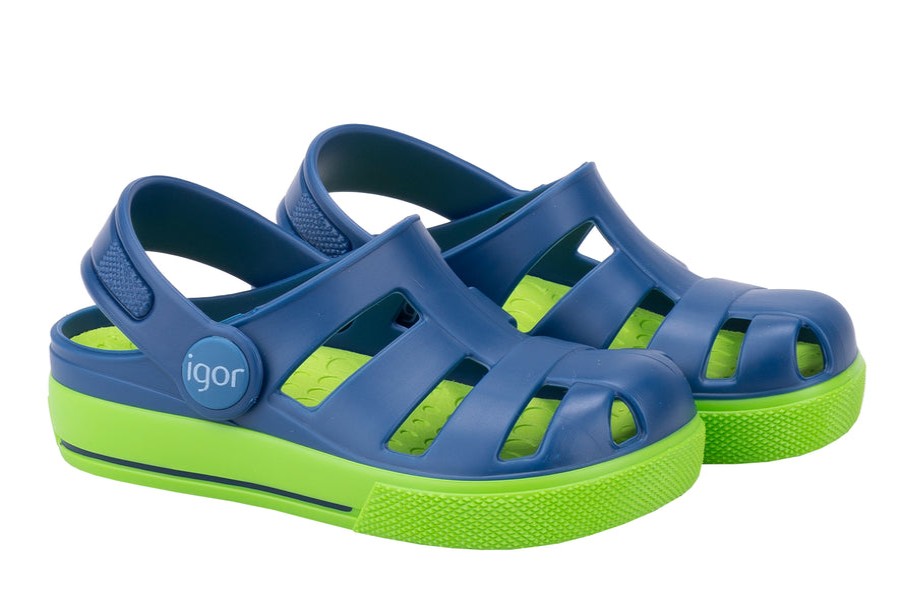 Shoes Igor Girl'S Sandals | Igor S10284 Boy'S Ola Combi Jelly Sandals, Marino/Pistacho