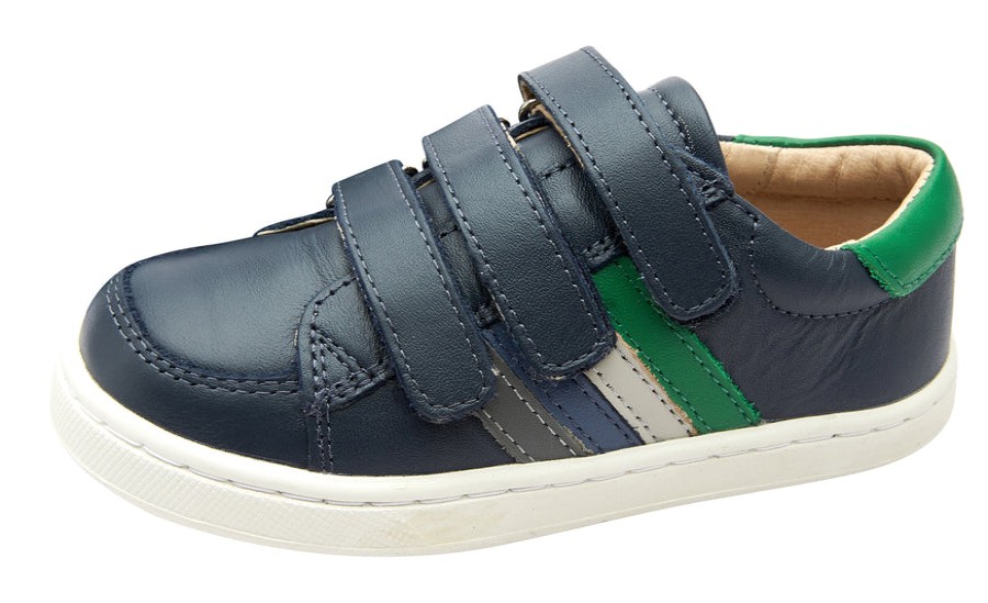 Shoes Old Soles Boy'S Casual Shoes | Old Soles Boy'S 6127 Sneaky Markert Leather Sneakers - Navy/Neon Green/Gris/Petrol/Grey