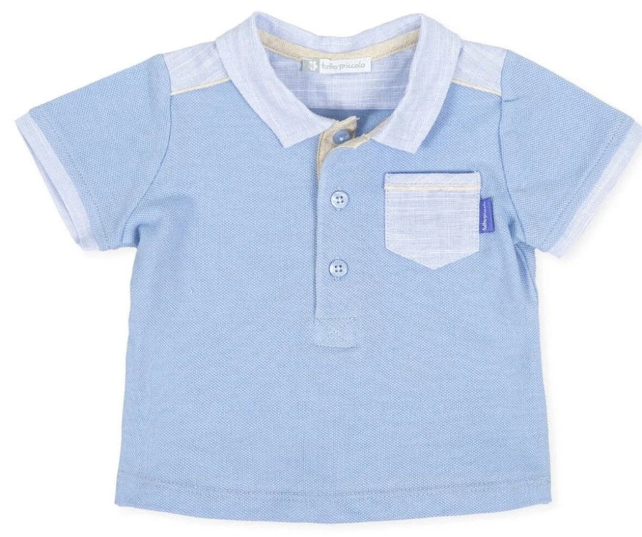 Clothes Tutto Piccolo | Tutto Piccolo 8811 Blue Polo Shirt