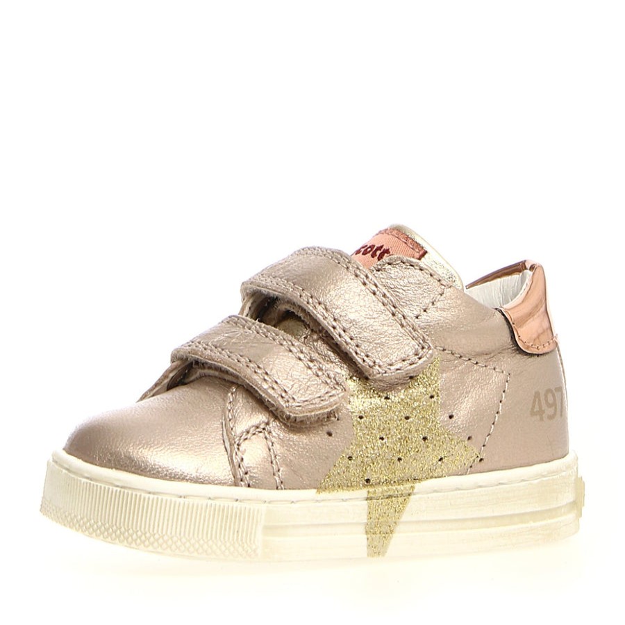 Shoes Naturino Girl'S Casual Shoes | Naturino Falcotto Girl'S Salazar Pebbled Sneaker Shoes - Nut/Platinum