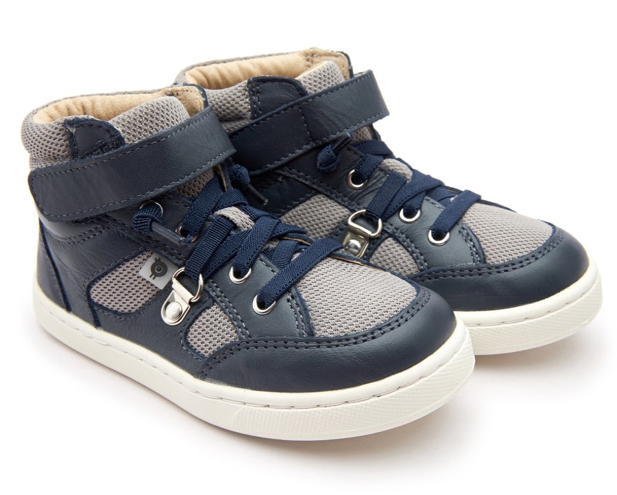 Shoes Old Soles Girl'S Casual Shoes | Old Soles Boy'S And Girl'S 6144 Mesh Jim High Top Sneakers - Navy/Grey