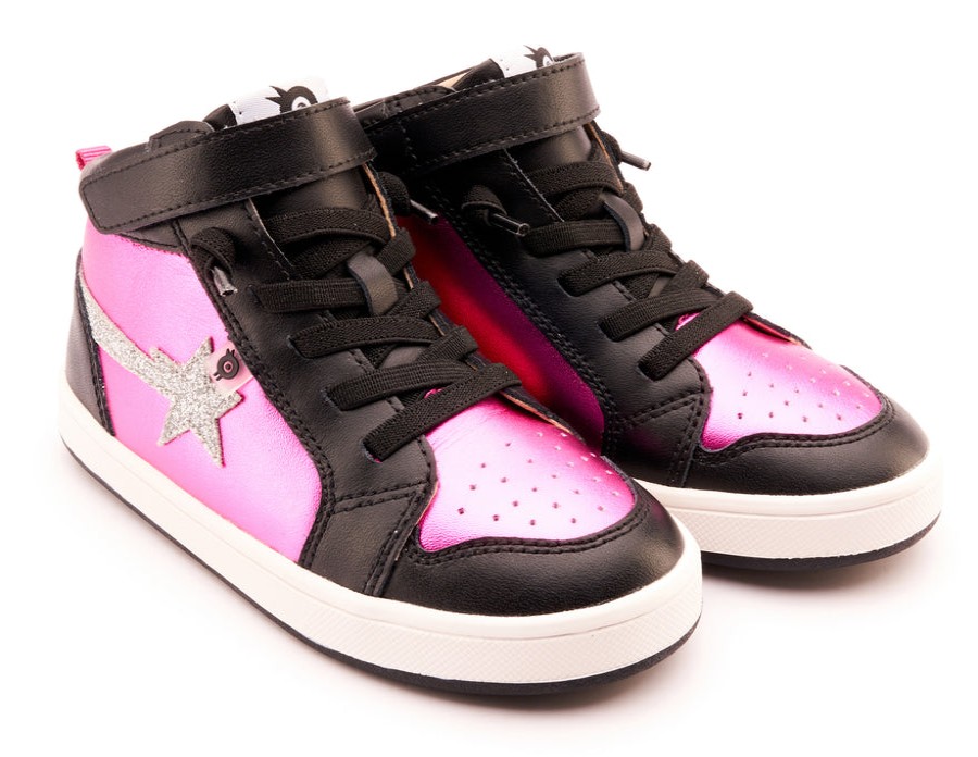 Shoes Old Soles Girl'S Casual Shoes | Old Soles Girl'S 1007 Team-Star Casual Shoes - Fuchsia Foil / Glam Argent / Black / White Black Sole